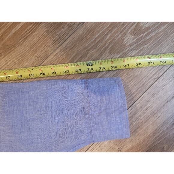 Ocean & Coast Linen Shirt Men's XXL Long Sleeve Roll Tab Sleeves Blue - Picture 8 of 9